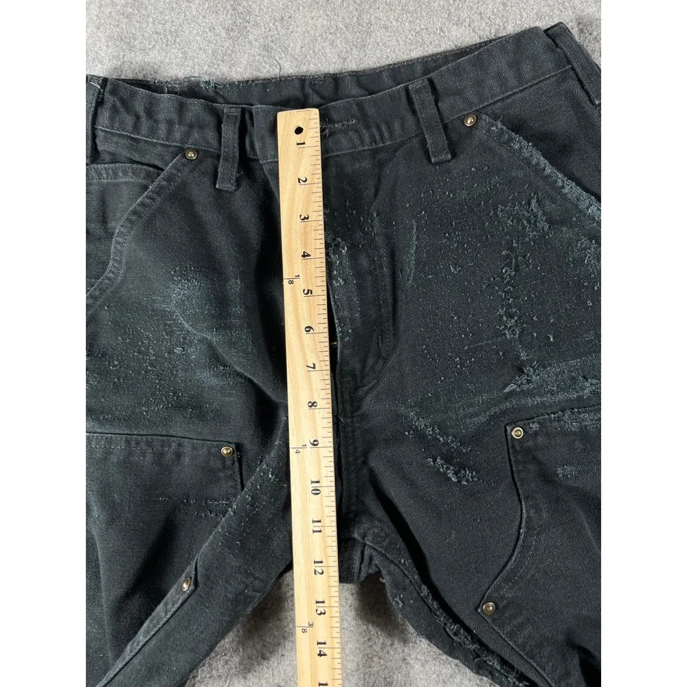 Carhartt B136 BLK Double Knee Carpenter Distressed Work Pants Black Mens 30x30